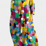 Ana - Buntes fliessendes Kleid mit Aquarellmuster