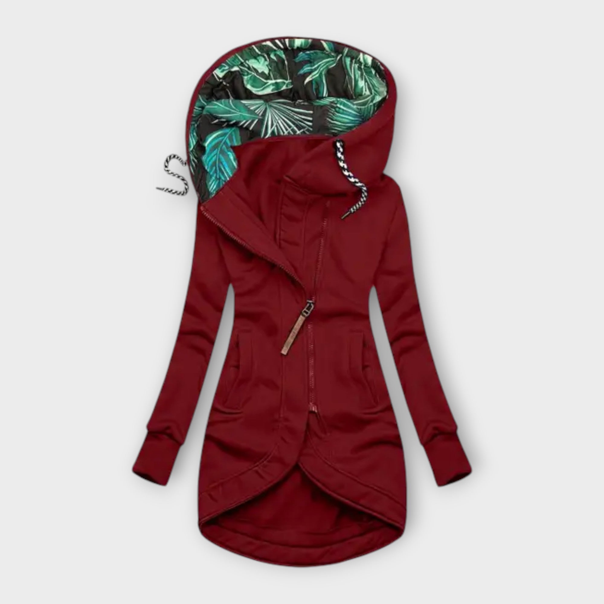 Nora - Olivgrüne elegante Jacke mit Print