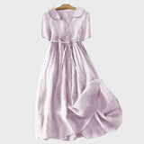 Fliederfarbenes Knopfleistenkleid
