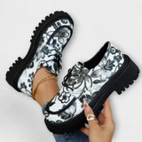 Sieglinde - Retro-Loafer mit Blumenmuster