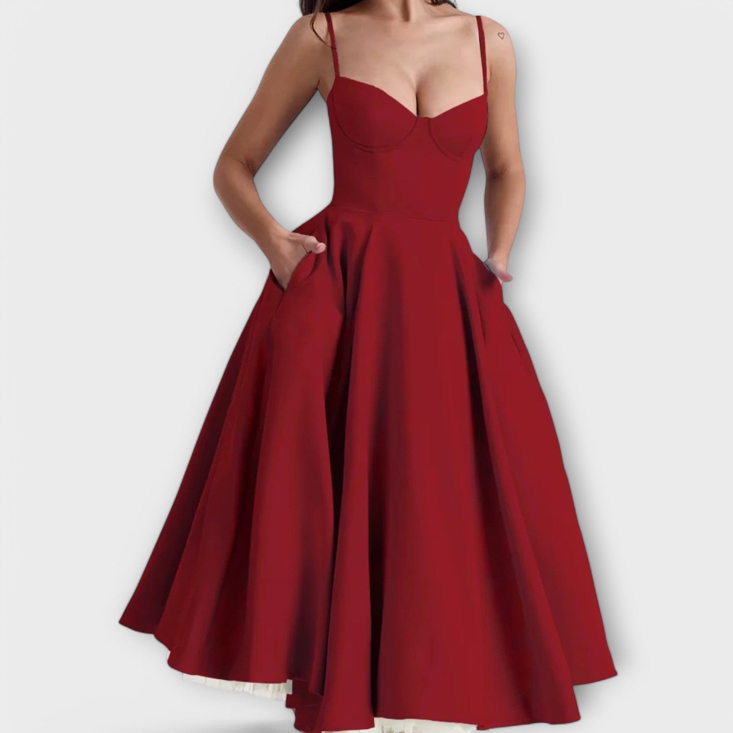 Mélie - Schwarzes Sommerkleid mit Korsett-Detail