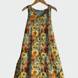 Kleid mit Sonnenblumenmotiv