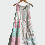 Pastellfarbenes Patchwork-Kleid