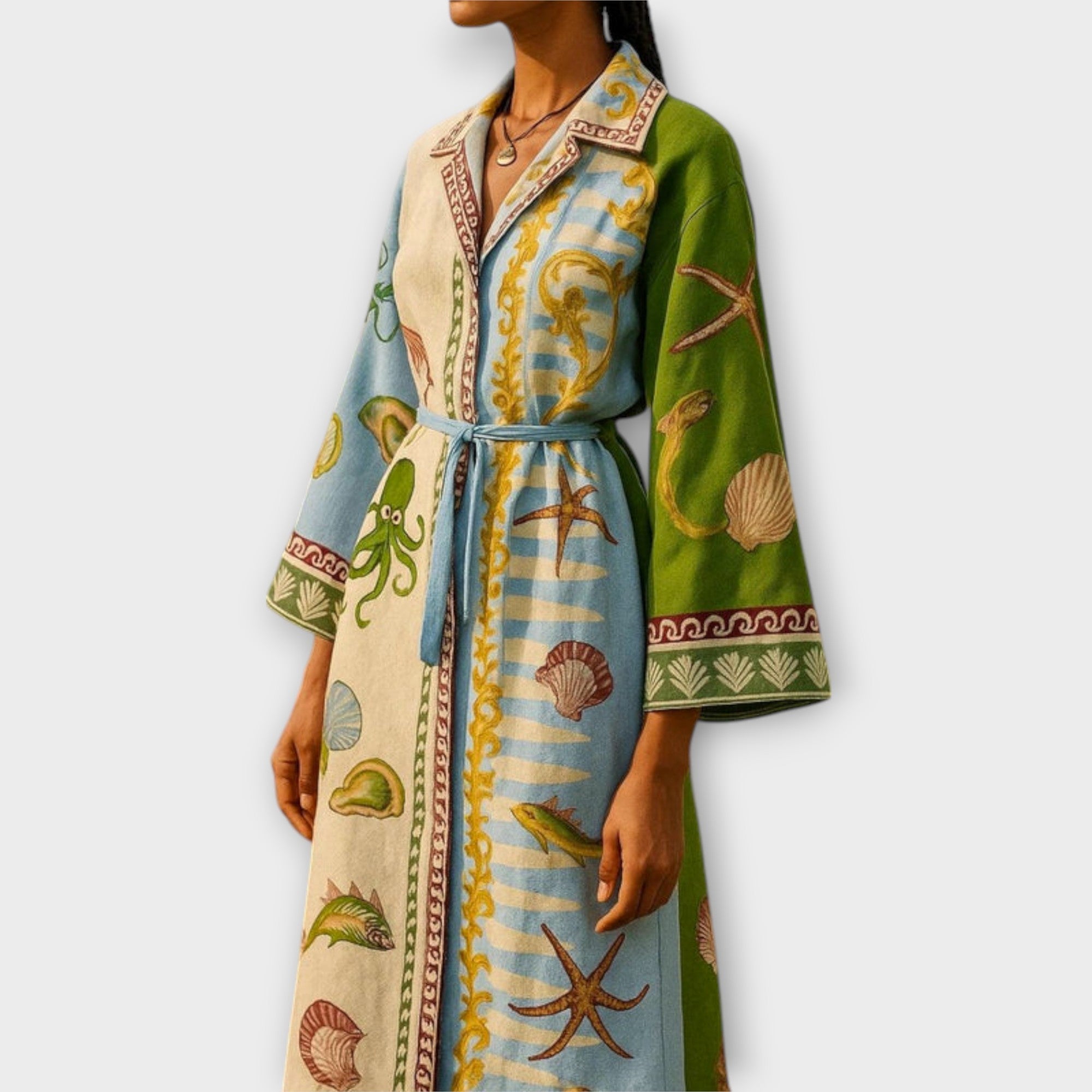Jule - Bedrucktes Twill-Hemdkleid mit Gürtel