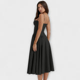Rosalie - Salbeigrünes ärmelloses Korsettkleid