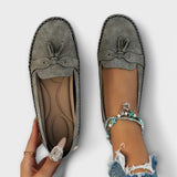 Lieselotte - Blaue Boots-Loafer mit Quasten