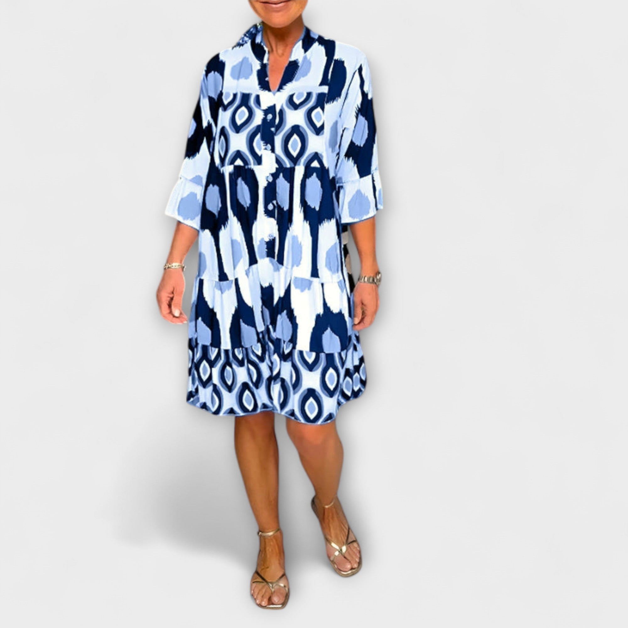 Lavira - Schickes Midikleid mit Ikat-Muster