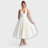 Catalina - Romantisches weisses Midikleid