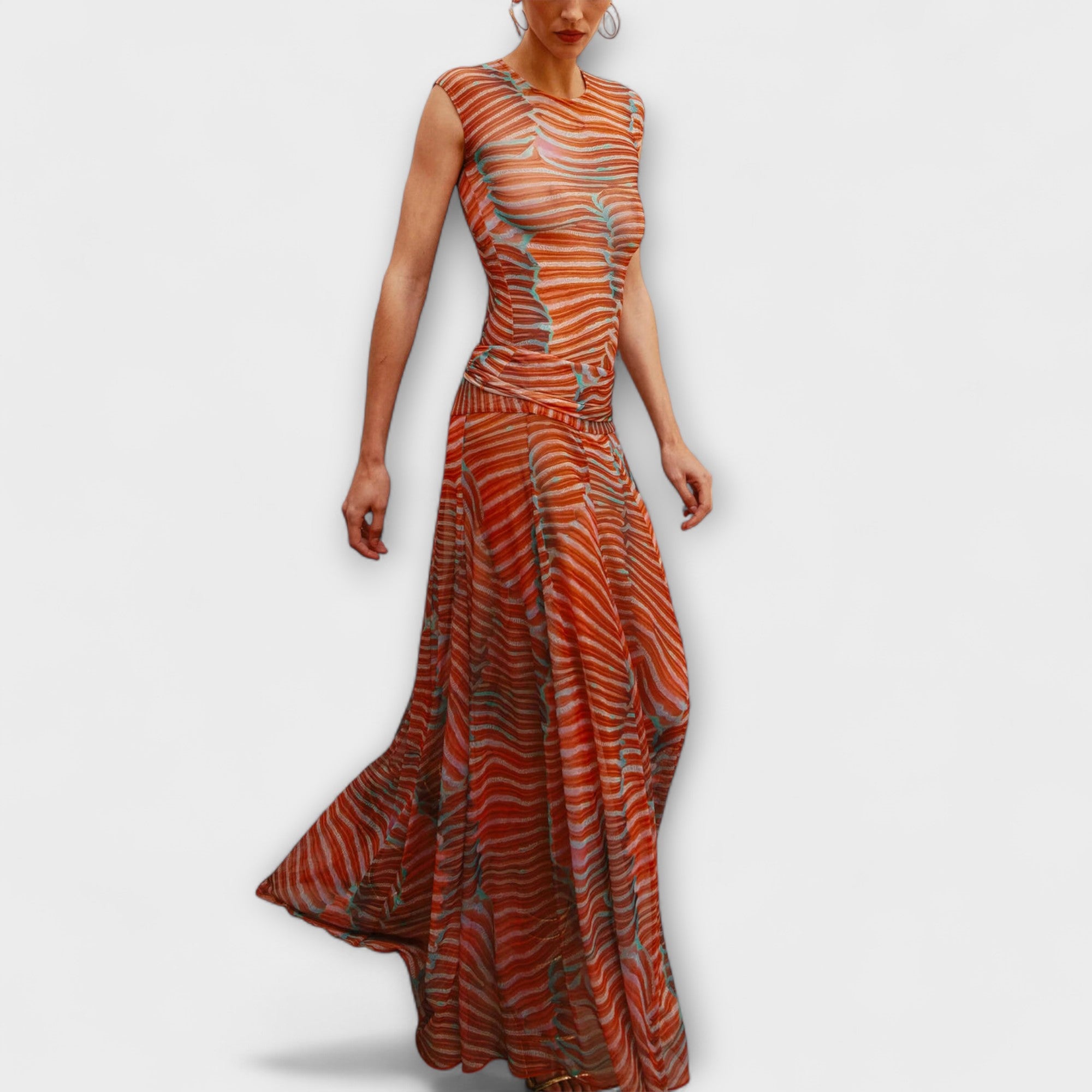 Phoenix - Oranges Set mit Wellenmuster