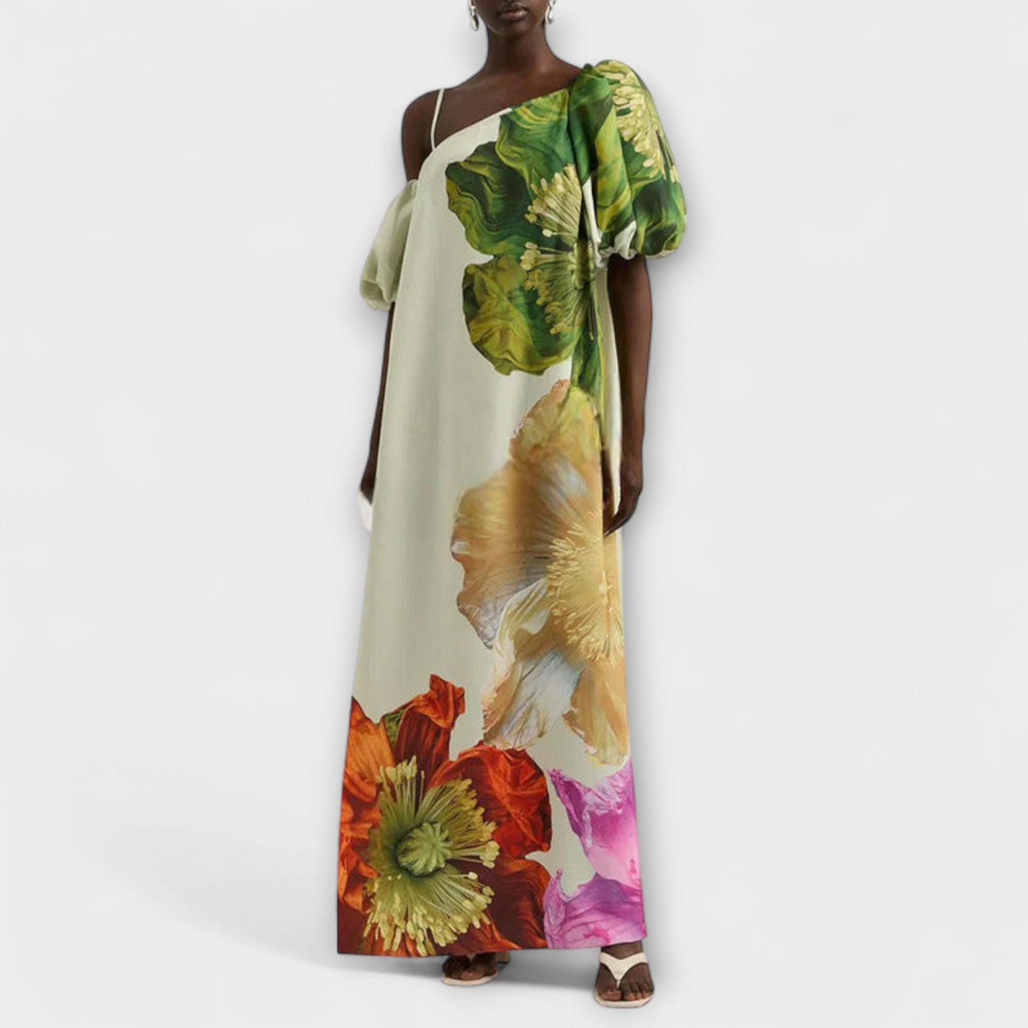 Skylar - Maxikleid mit Blütendruck und Puffärmeln