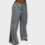 Brunhild - Strass-Hose mit Seitenschlitz