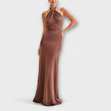 Lagune - Salbeigrünes Halter-Maxikleid