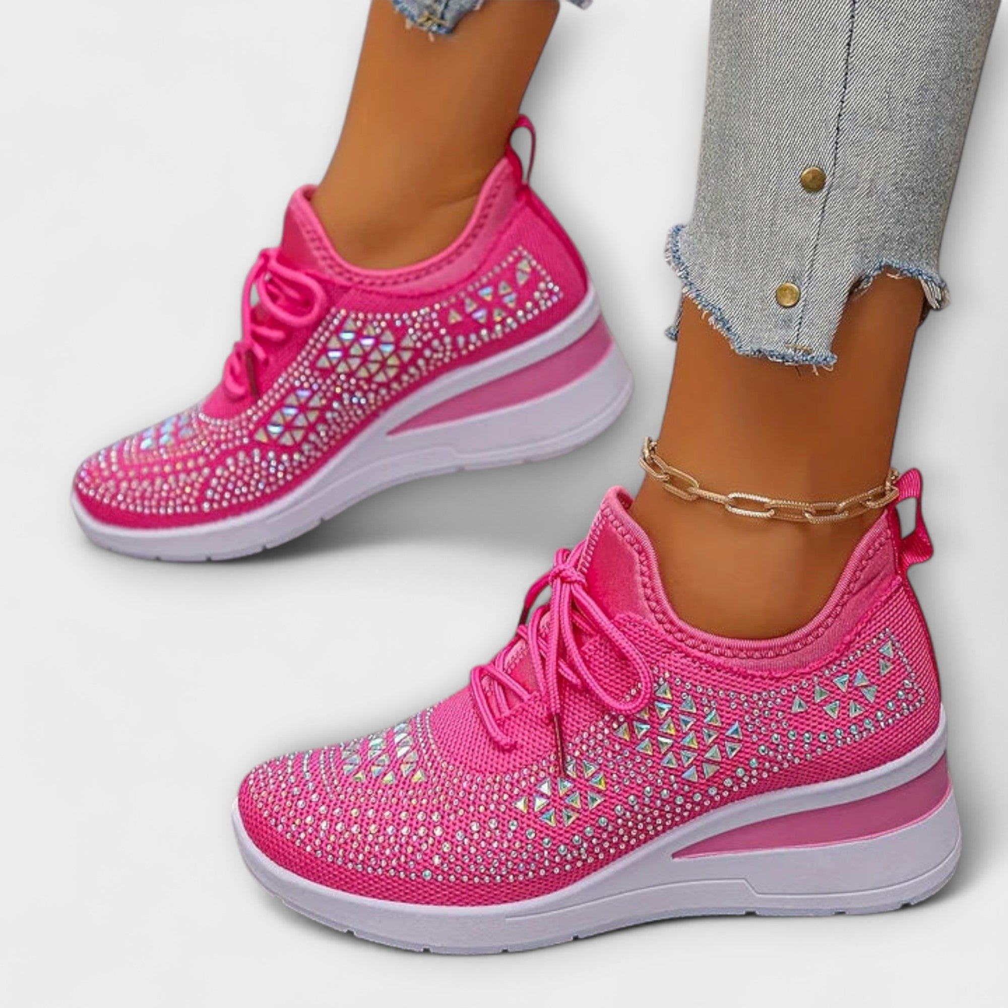Gisela - Schillernde Sneaker mit Strass