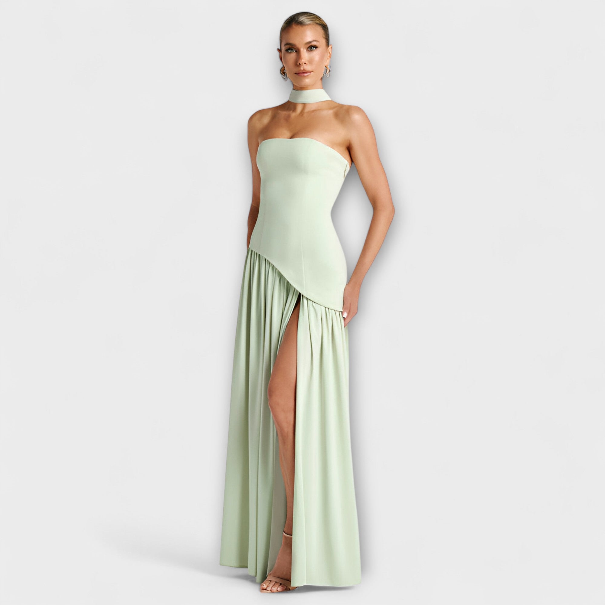 Tessa - Gelbes Maxikleid mit Schlitz