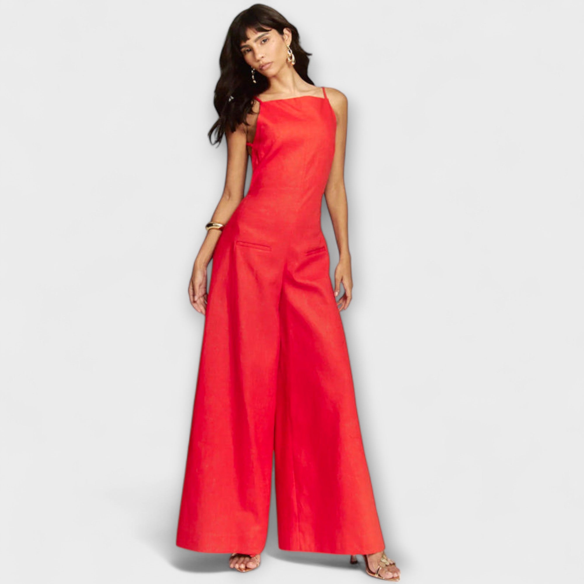 Ylva - Brauner Halter-Jumpsuit