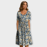 Candice - Weisses Kleid mit Streublumen