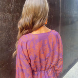 Sabrina - Blaues Midikleid mit elegantem Print