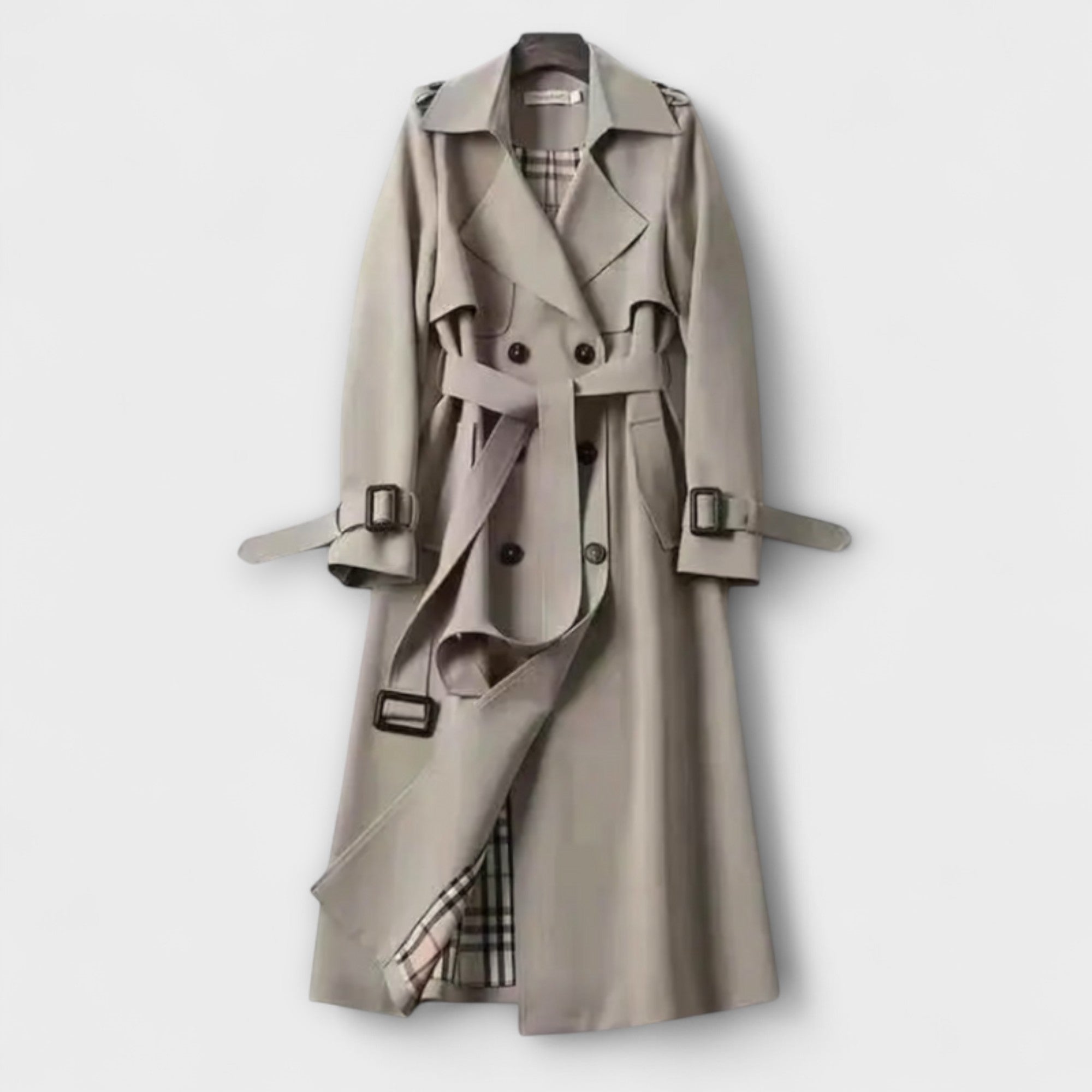 Jualita - Beiger klassischer Damen-Trenchcoat