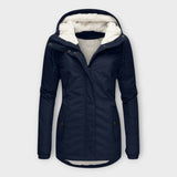 Sophie - Olivgrüne gefütterte wasserfeste Winterjacke