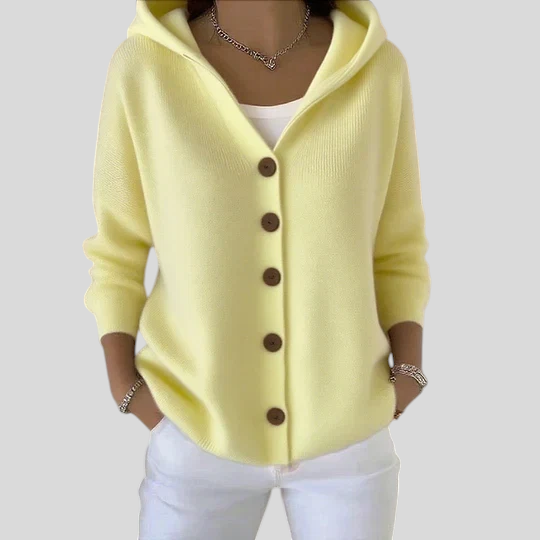 Teri - Damen-Cardigan mit langen Ärmeln und Kapuze