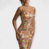 Oakley - Maxikleid mit floralen Pailletten