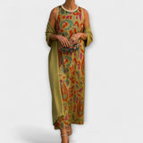 Raffaella - Buntes langes Kleid mit Stola