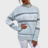 Kielo | Hellblauer Vintage-Pullover mit Norweger-Muster