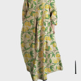 Leinenkleid mit Zitronenmuster