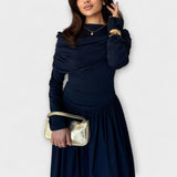 Jessica - Lila entspanntes Plisseekleid