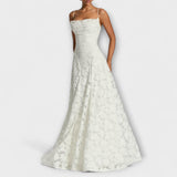 Emberly - Weisses Jacquard-Maxikleid