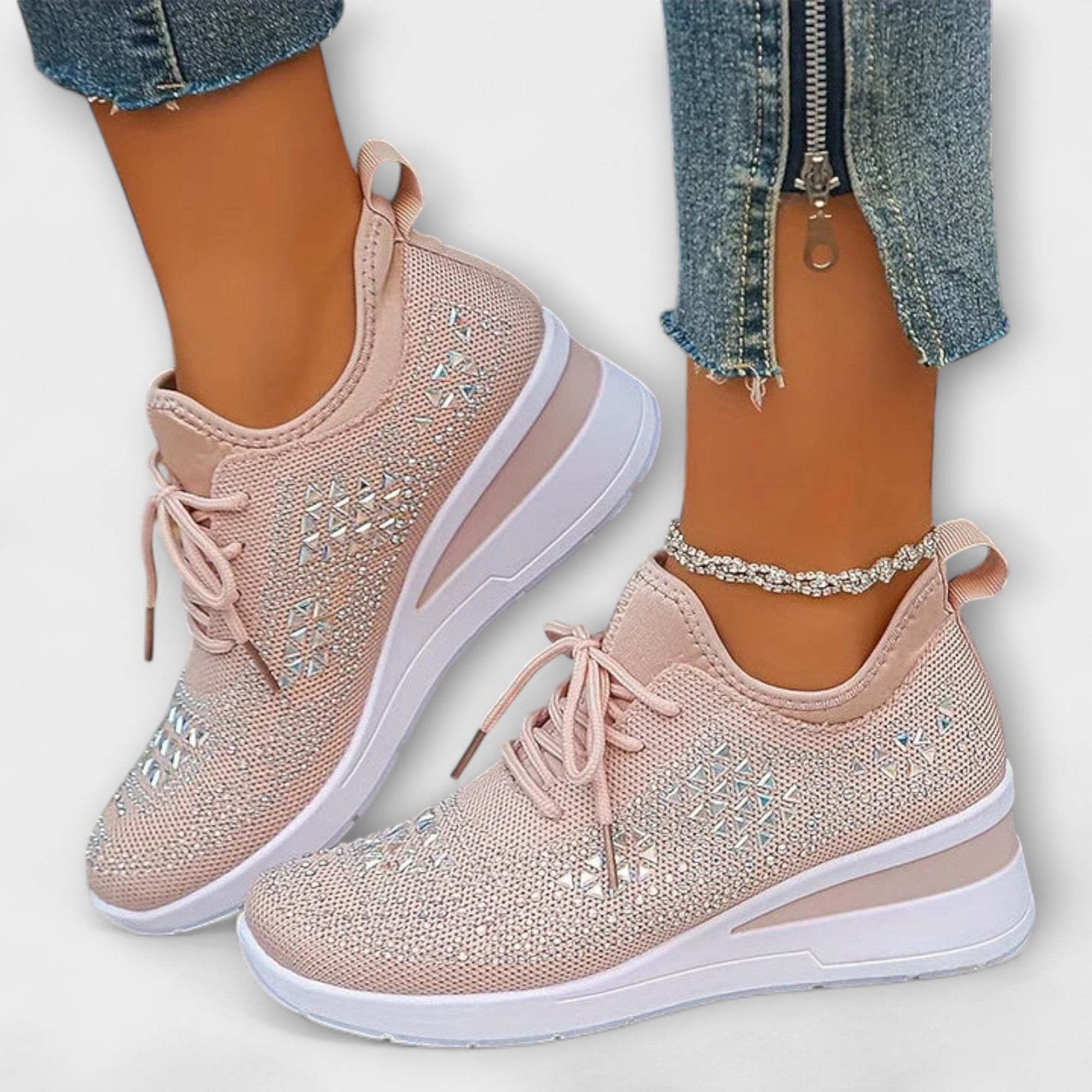 Gisela - Schillernde Sneaker mit Strass