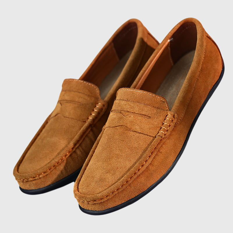 Roswitha - Bordeauxrote Wildleder-Slipper