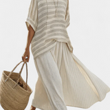 Isaura - Beiges elegantes Leinen-Set