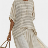 Isaura - Beiges elegantes Leinen-Set