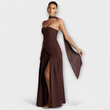 Tessa - Gelbes Maxikleid mit Schlitz