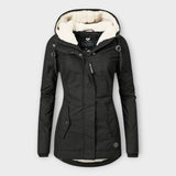Sophie - Olivgrüne gefütterte wasserfeste Winterjacke