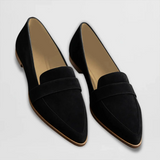 Ottilie - Schwarze Spitze Wildleder-Loafer
