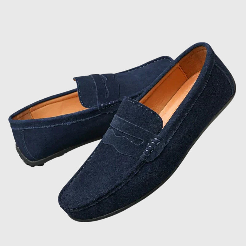 Roswitha - Bordeauxrote Wildleder-Slipper