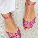 Isadora | Goldene Geflochtene Sandalen