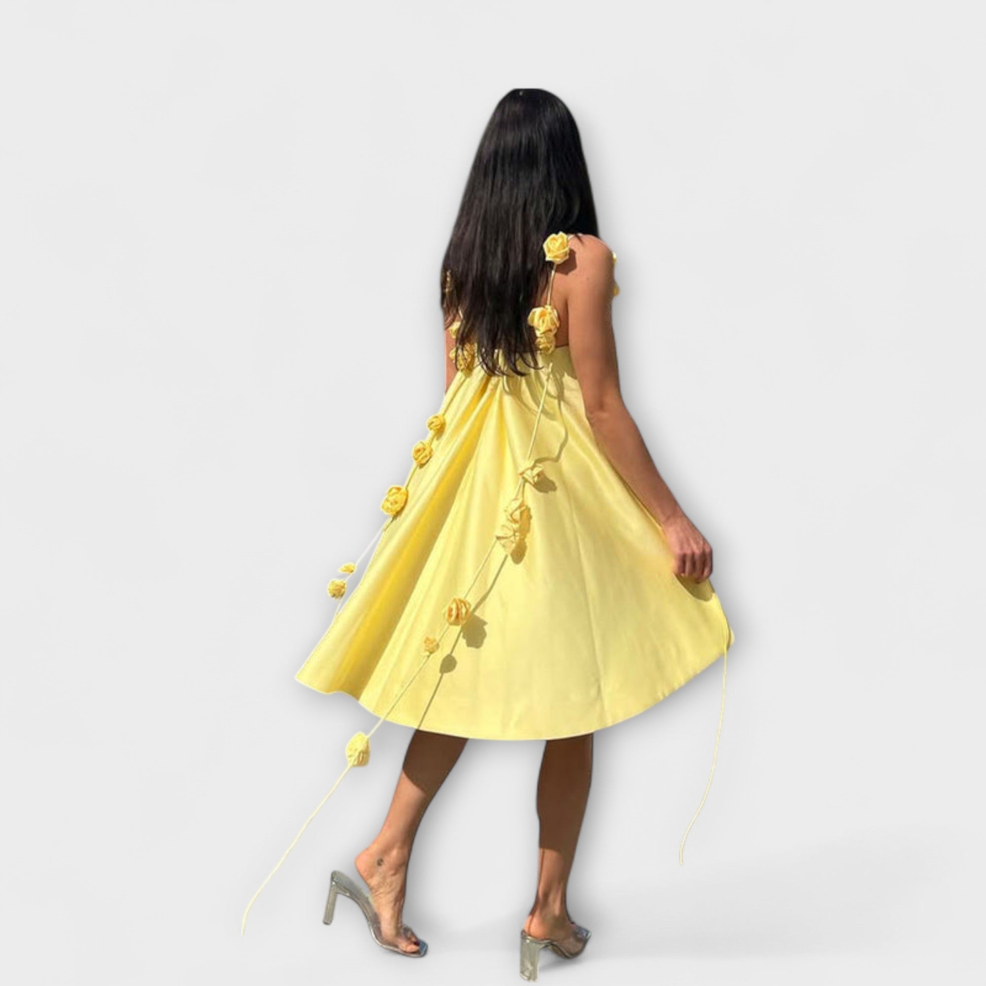 Jordan - Gelbes Mini-Kleid mit Trägern