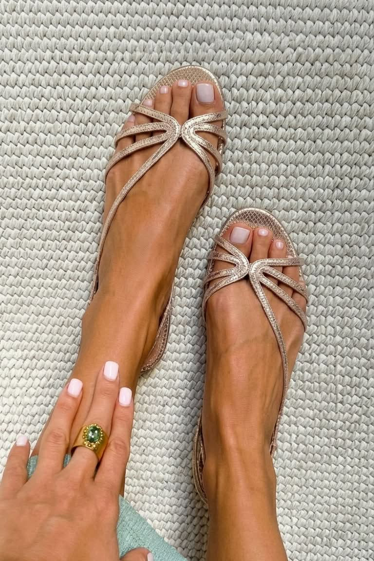 Ginevra | Elegante Goldene Sandalen für den Sommer