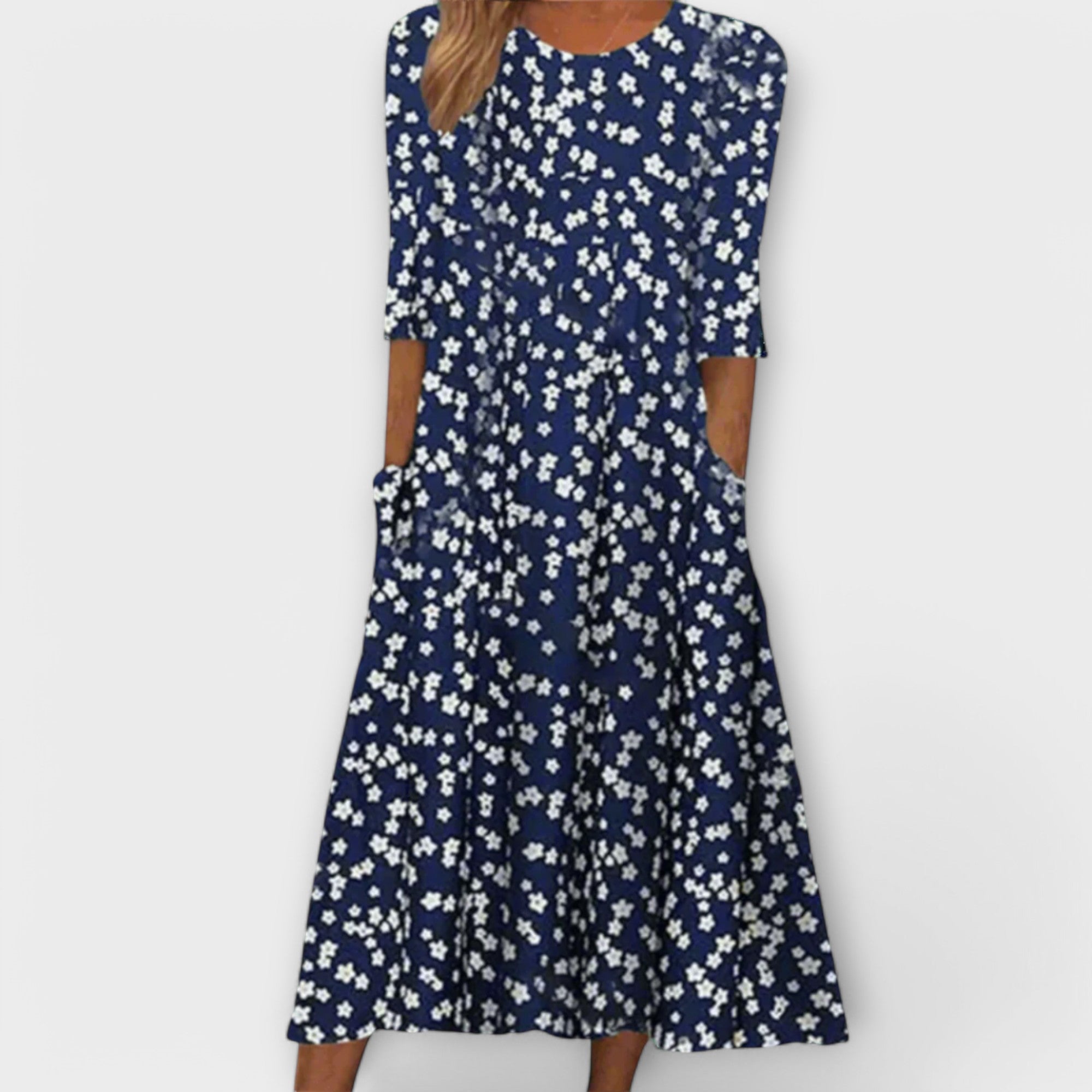 Paula - Elegantes Blumenkleid mit Streublumen