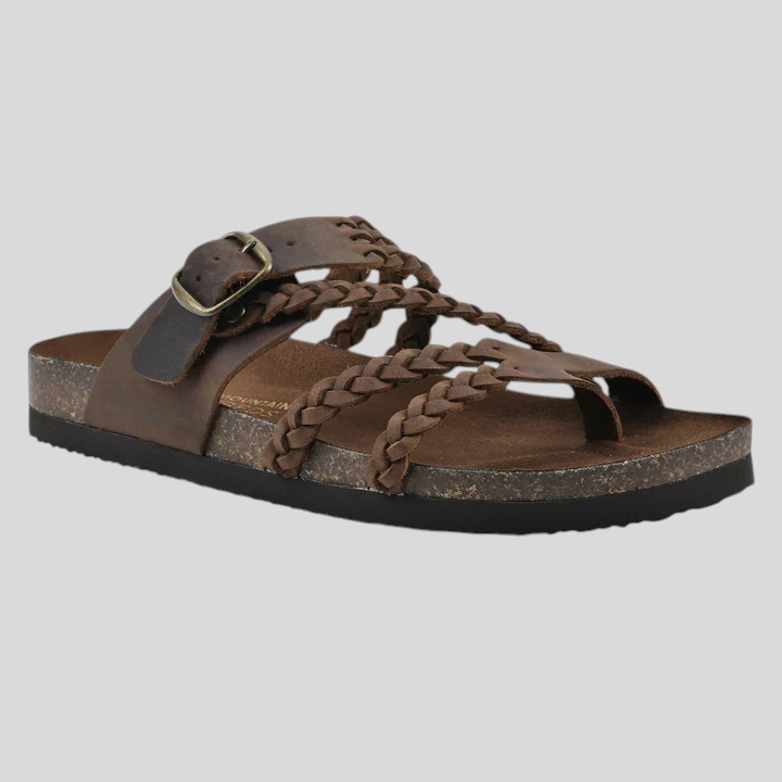 Aurora - Anatomische Korksandalen mit Flechtdesign