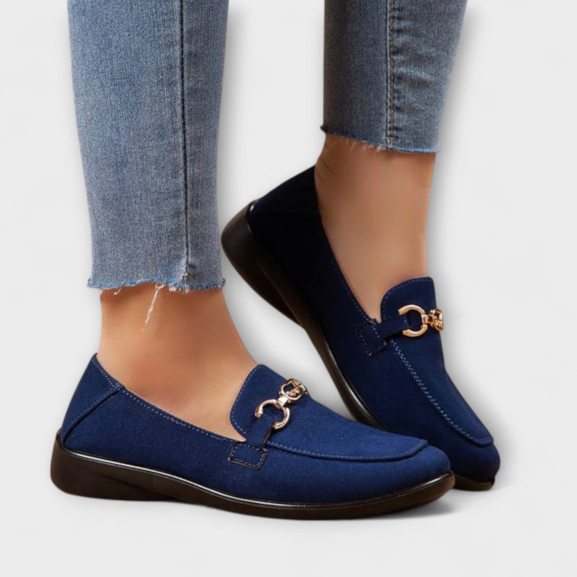 Friederike - Braune Loafer mit Spange