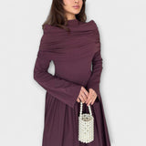Jessica - Lila entspanntes Plisseekleid
