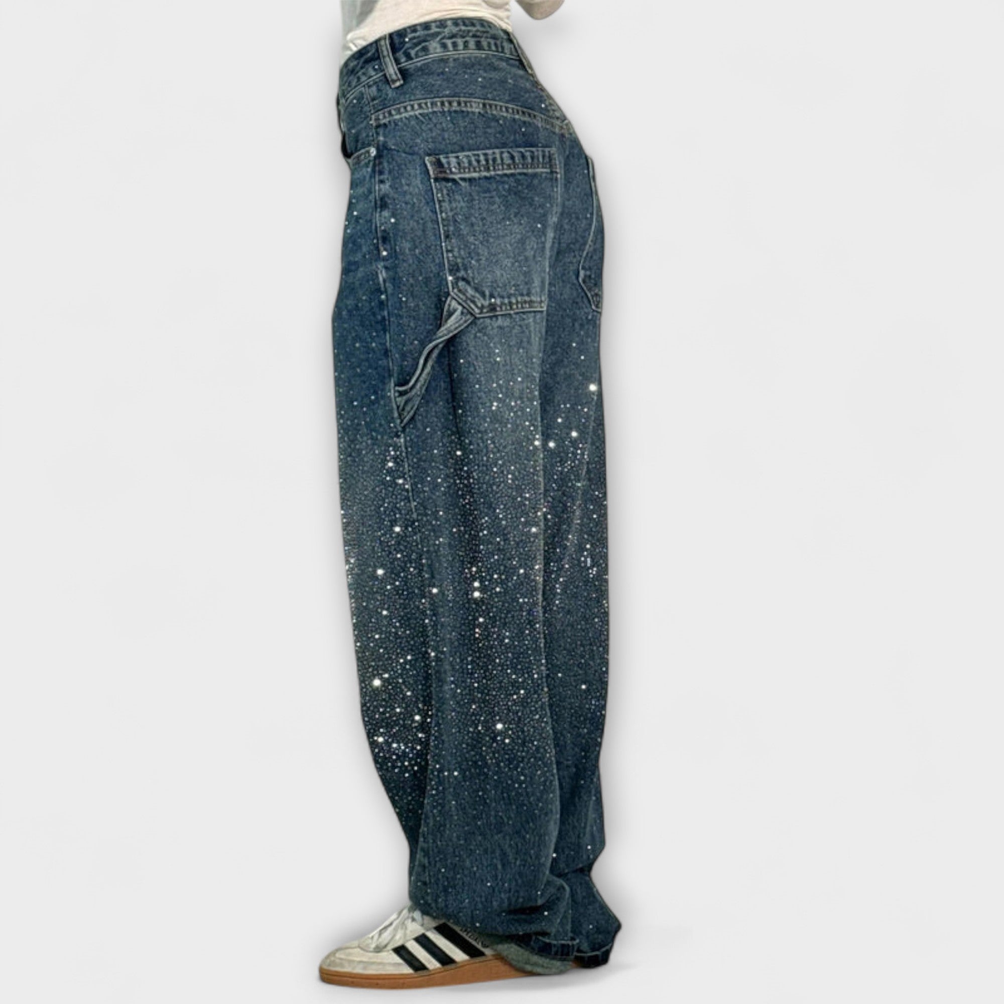 Gertrud - Glitzer-Jeans im Ballonschnitt