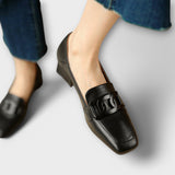 Mechtraud - Creme Loafer mit Spange
