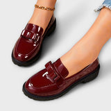 Brunhild - Bordeauxrote Lack-Loafer