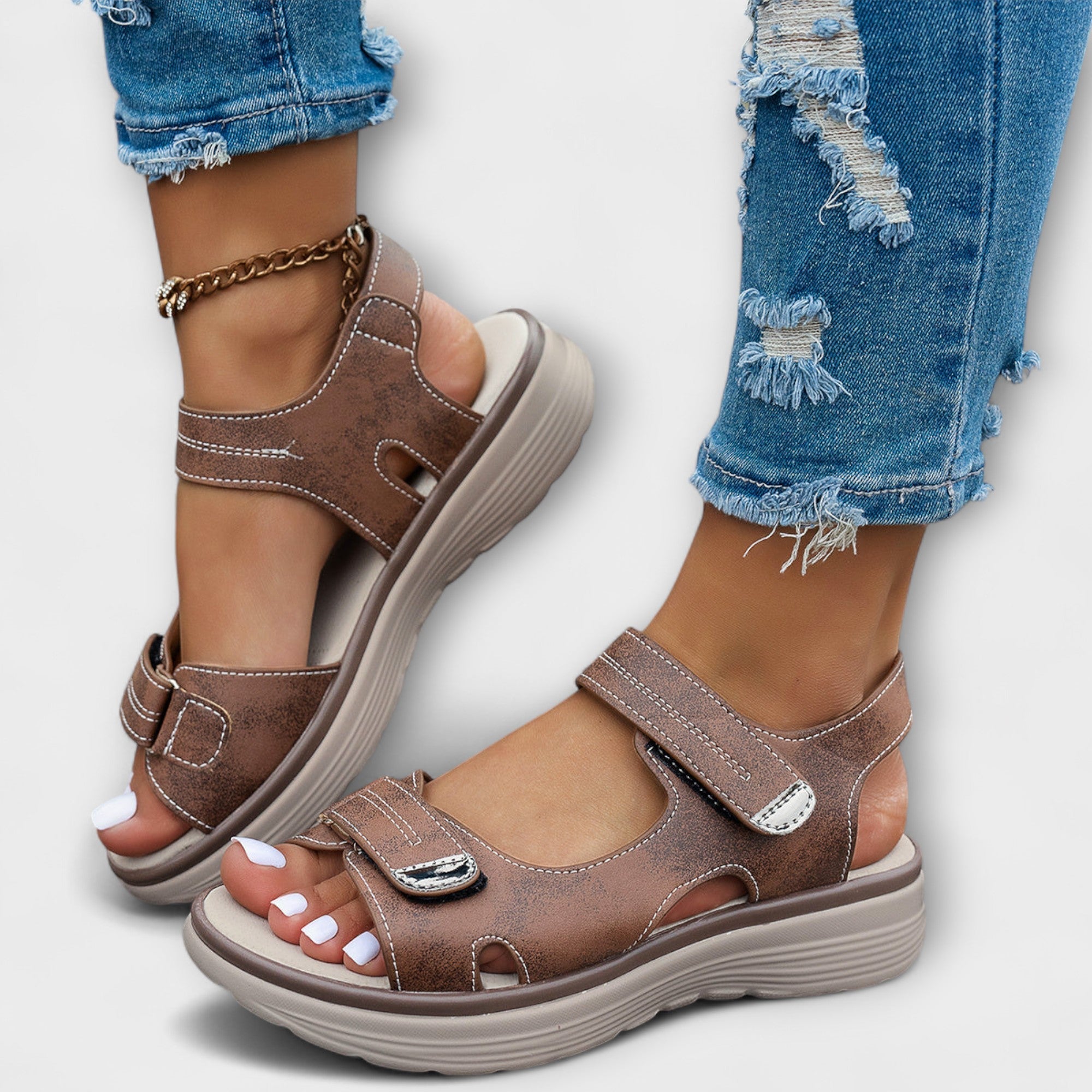 Luftikus - Atmungsaktive Klett-Sandalen
