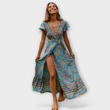 Shylin - Buntes Boho-Maxikleid mit Blütenmuster